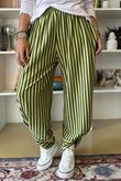 The Sunday Morning Stripe Twist Pant Pear Khaki